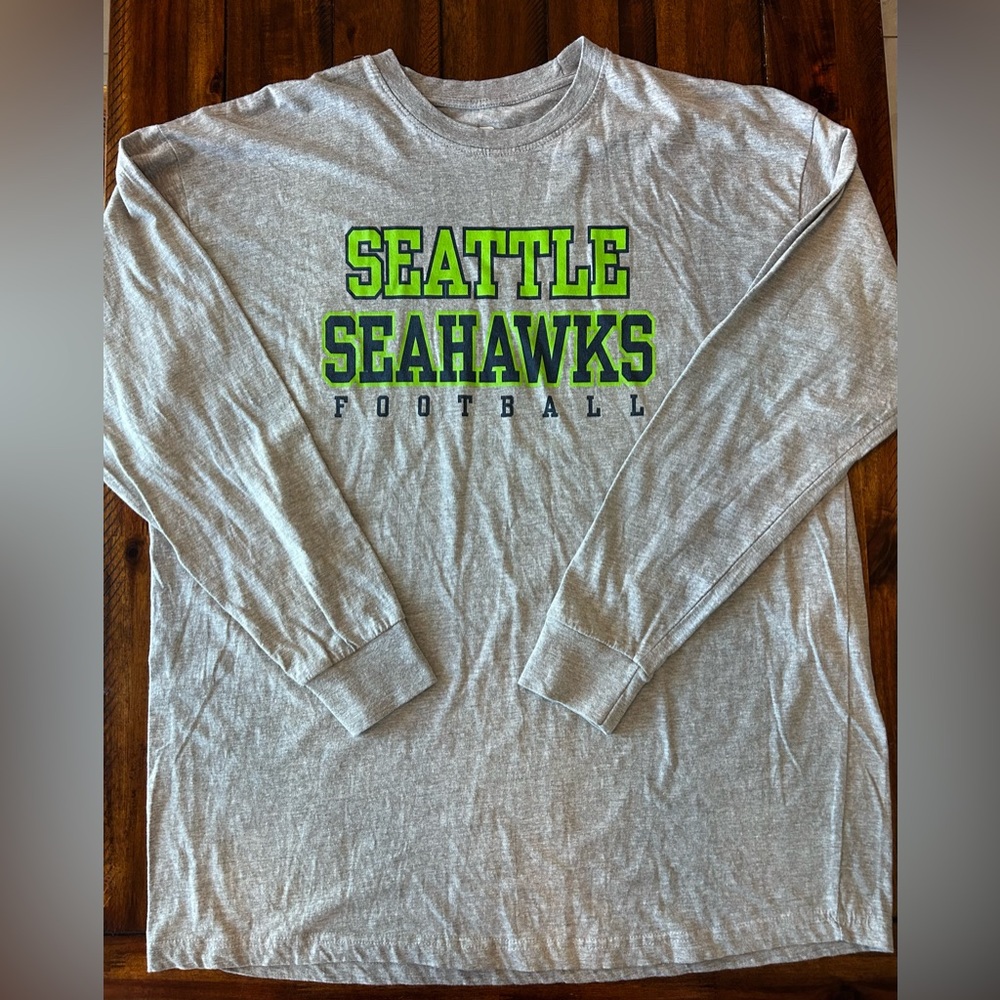 NFL Seattle Seahawks Long Sleeve Gray 2XLT Shirt